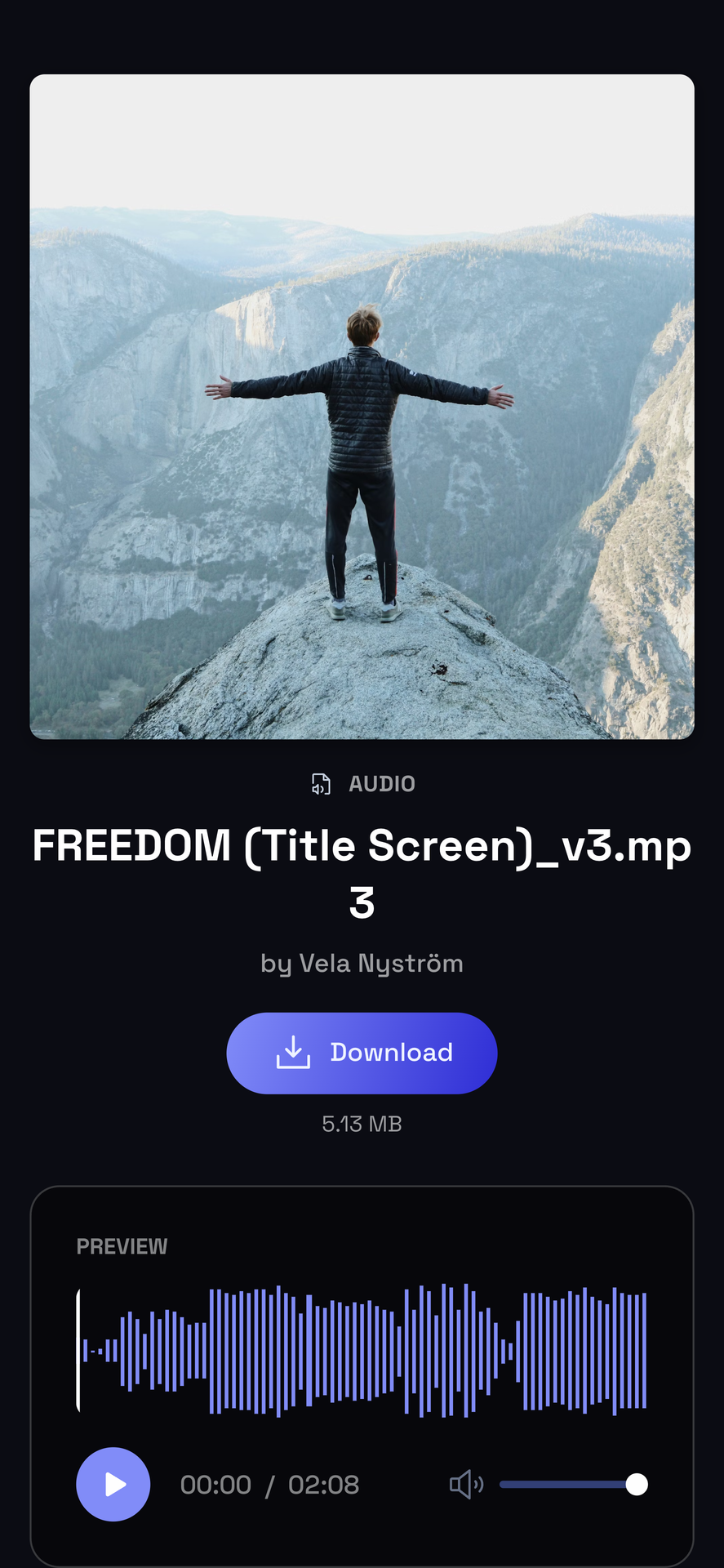 The cover art of a release as it appears on the page a Vandall share link opens